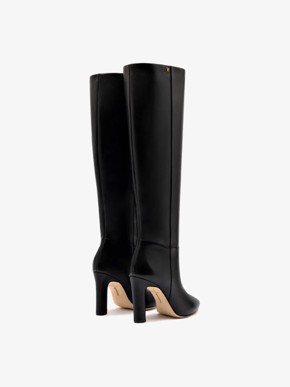 Larroude Cindy Hi Boot In Black Leather NWT - Picture 15 of 15